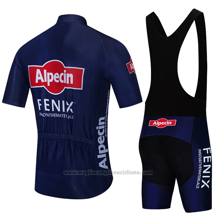 2021 Abbigliamento Ciclismo Alpecin Fenix Scuro Blu Manica Corta e Salopette